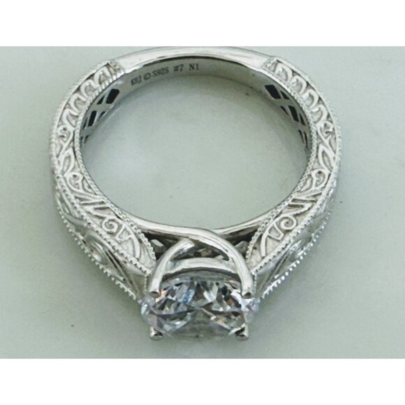 Kelly Herd Jewelry Sterling Silver Ring Scrolling Sides Clear Tourmaline Stone S - Picture 5 of 9